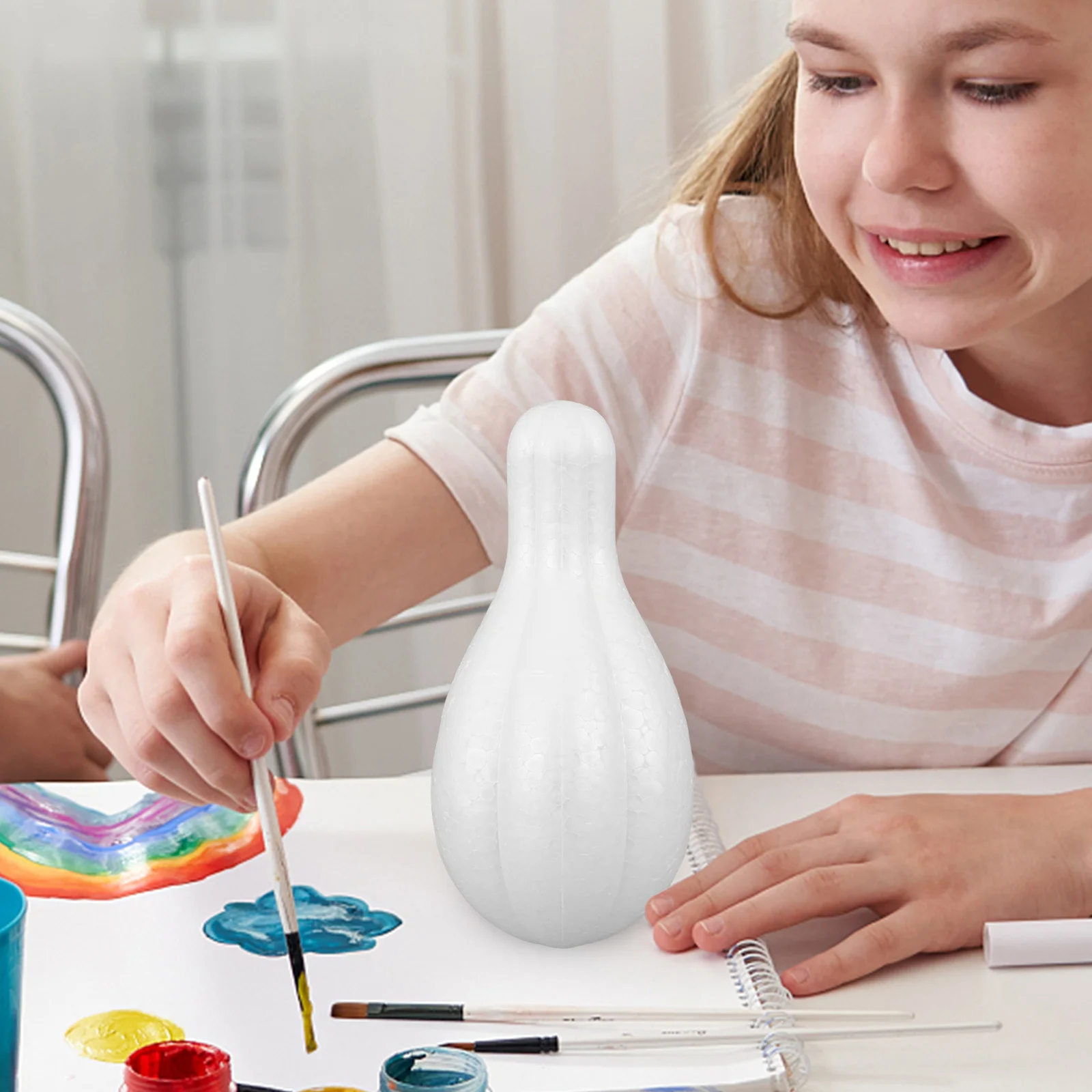 

3Pcs Unfinished White Foam Pumpkins Mini Fake Pumpkins for Craft Painting Autumn Harvest Tabletop Decor Thanksgiving Party