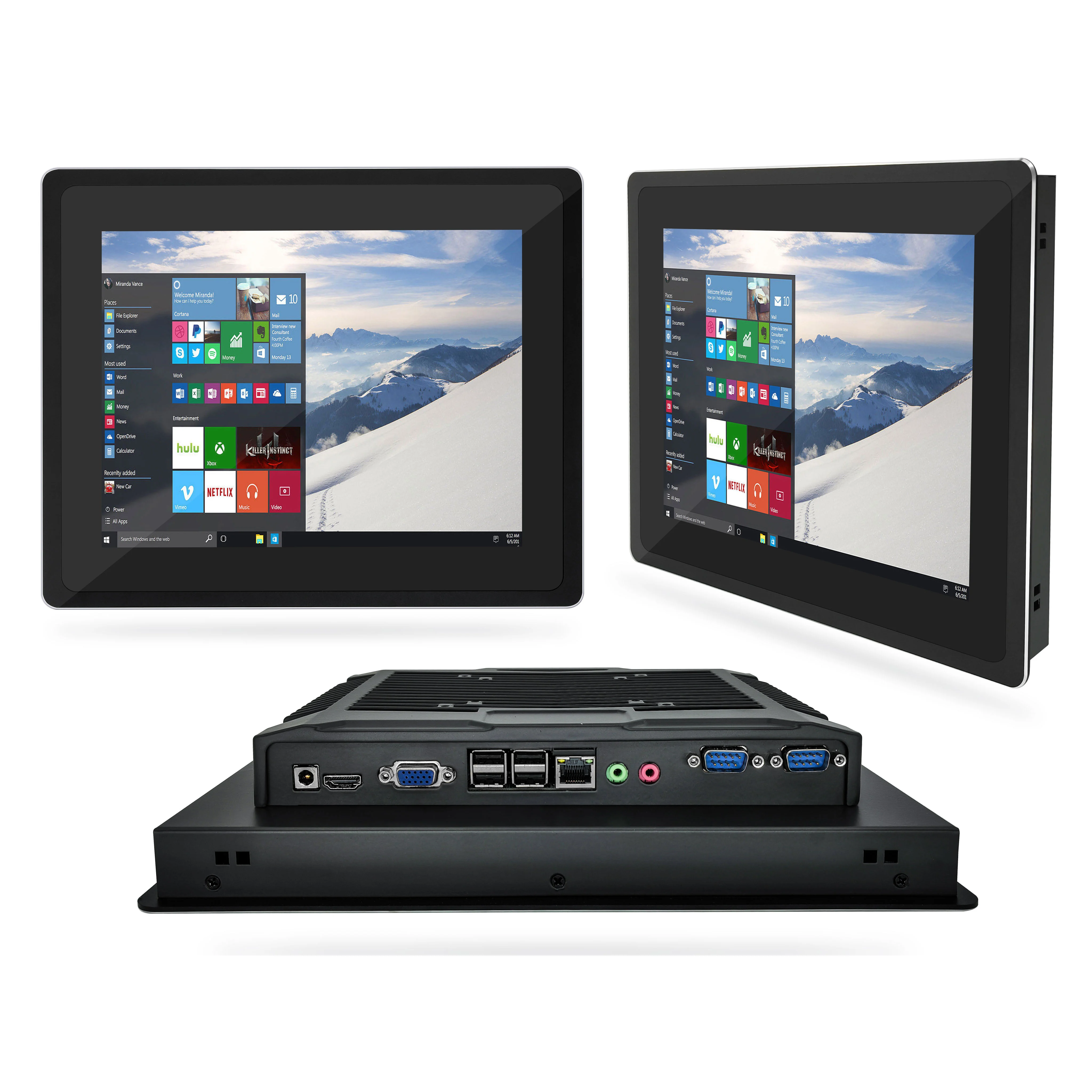HD 15 Inch TFT Industrial LCD Display Full Flat 1024x768 Resolution Capacitive Touch Embedded  Cabinets VGA New