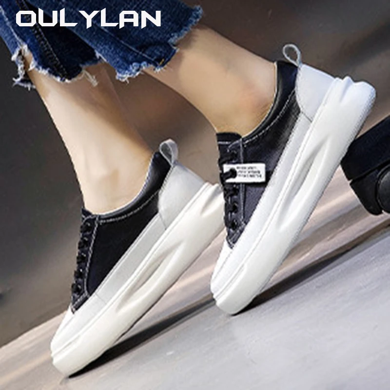 Big Size Women Shoes 2024 Autumn Leather Light White Sneaker Female Thick Soled Shoes Spring Casual Breathable Sports Shoe