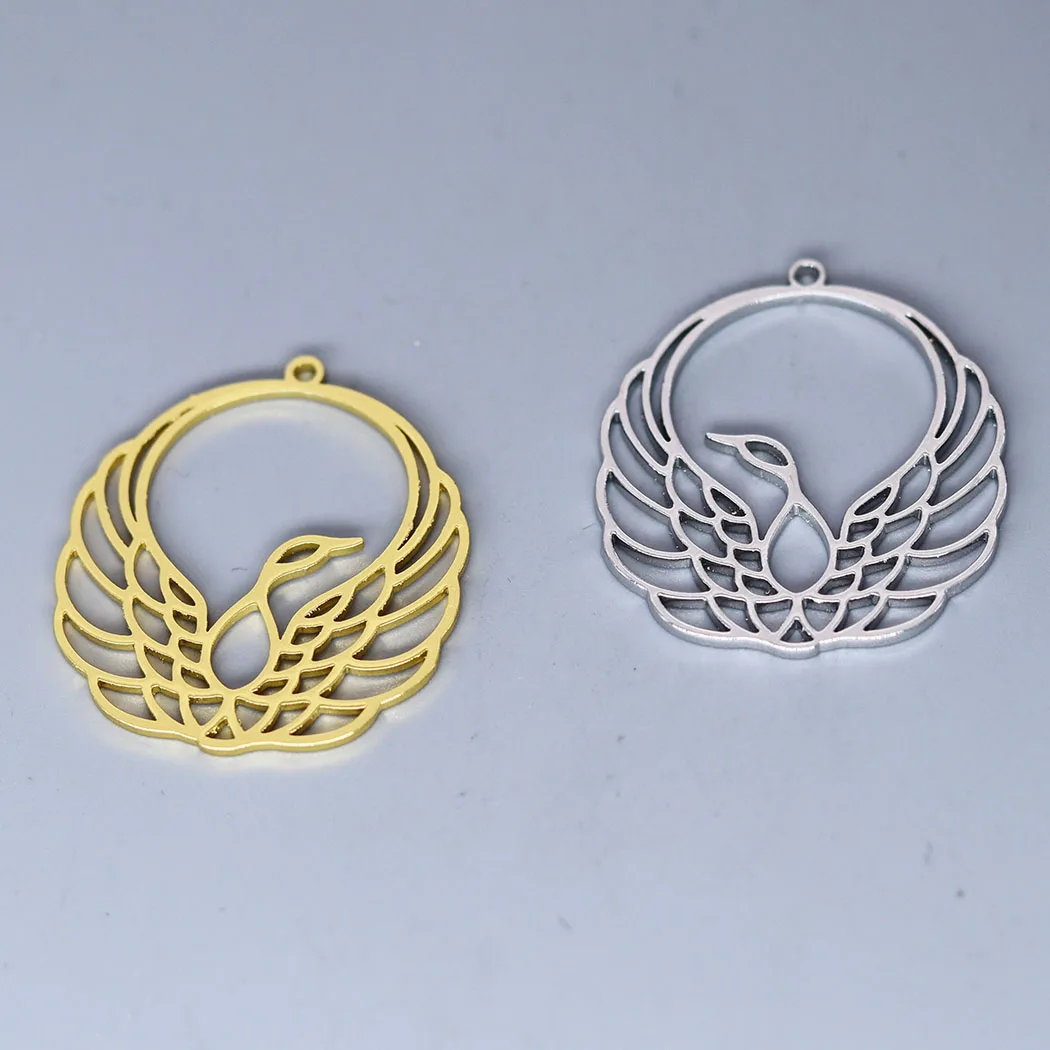 3pcs Origami Phoenix Charm for Jewelry Metal Accessories DIY Charms For Jewelry Crafts Findings