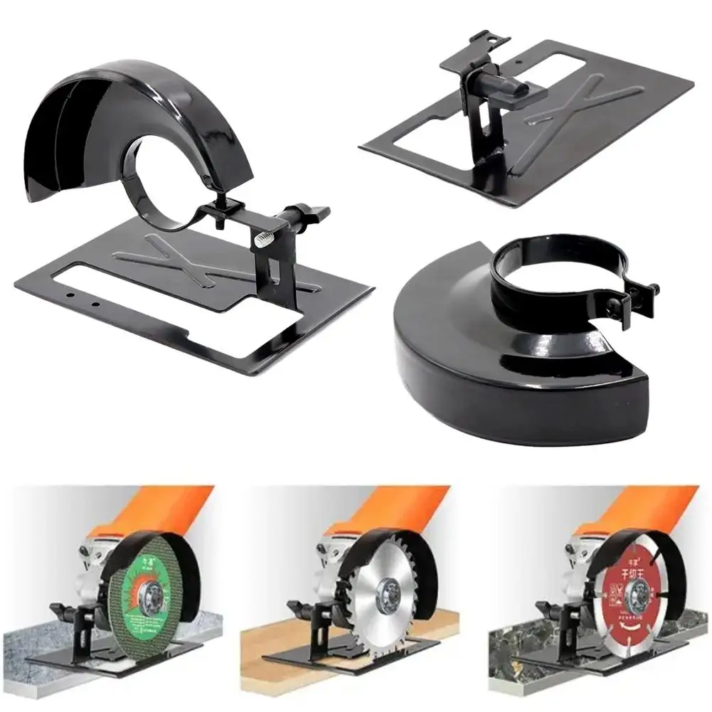 Soporte de amoladora angular de Metal, cubierta protectora ajustable, cubierta protectora de Base de equilibrio para herramientas de carpintería DIY