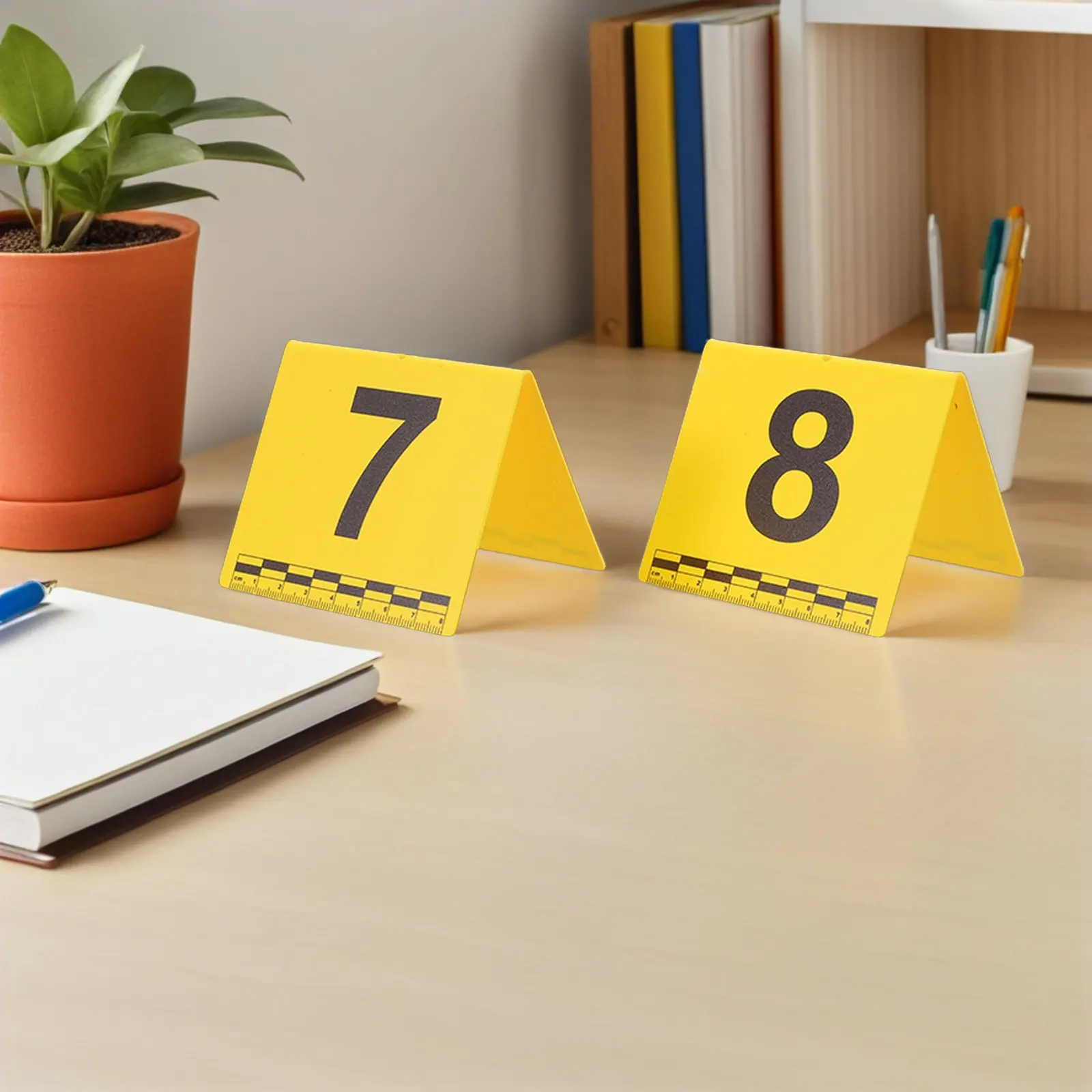 Forensic Crime Scene Evidence Number Placard Weather-Resistant Evidence Identification Stand with Scale for Investigation and