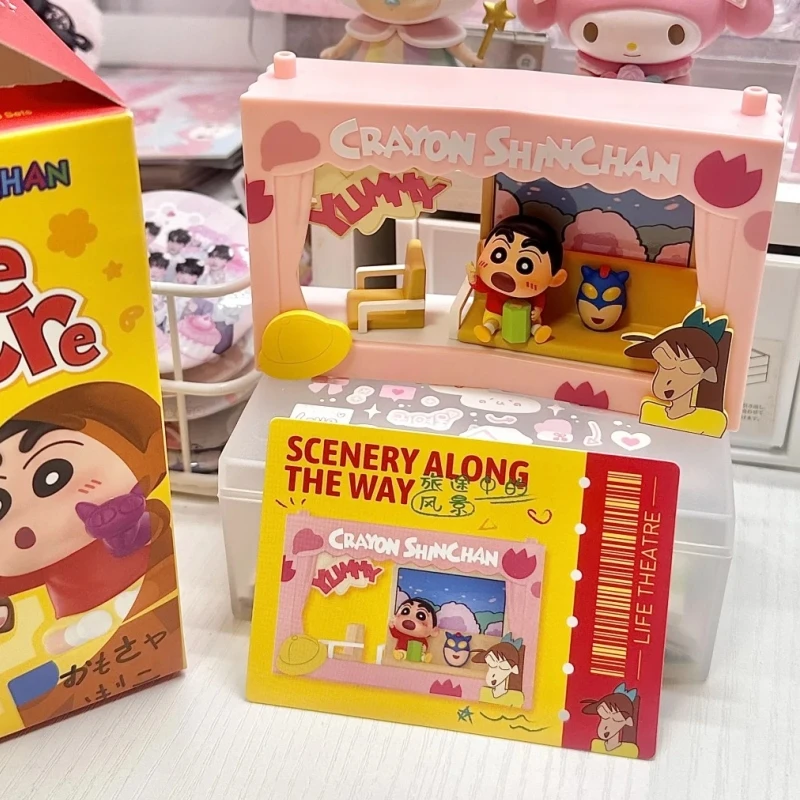 Authentieke Crayon Shin-chan Life Theater Blind Box Scène Beeldje Speelgoed Collectible Gift"