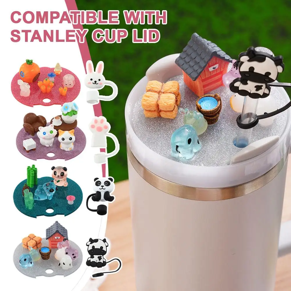 Silikon Stroh Abdeckung Cartoon Tier Stroh Abdeckung Schutz Deckel Dekor Outdoor Indoor Getränke Flasche Becher trinken Zugang v6g4