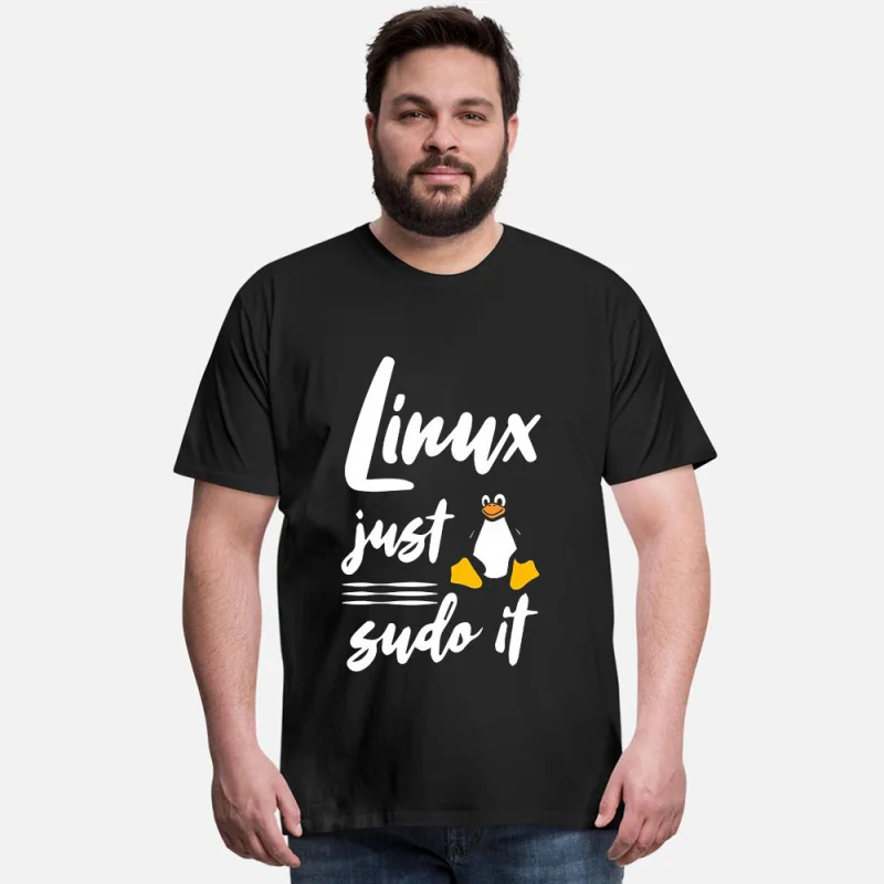Linux just sudo it Funny Developer Gift t shirt for Software Engineer Graphic clothes 100% cotton printed All size Tops S-6XL