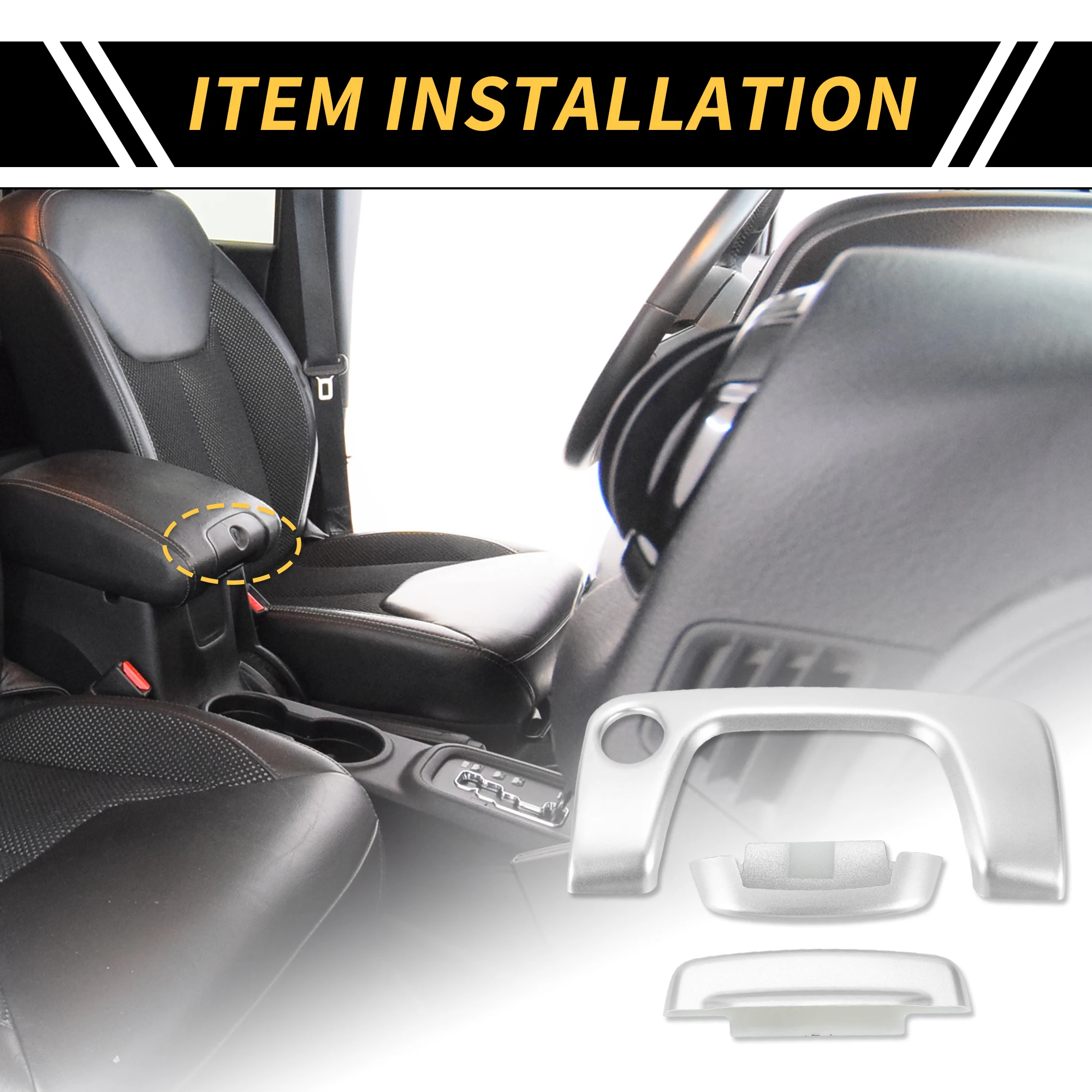 

UXCELL Center Console Armrest Switch Button Cover for Jeep Wrangler JL JLU Silver Tone