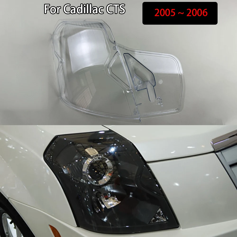 

For Cadillac CTS 2005 2006 Headlights Cover Transparent Headlamp Shell Lens Replace Original Lampshade Plexiglass