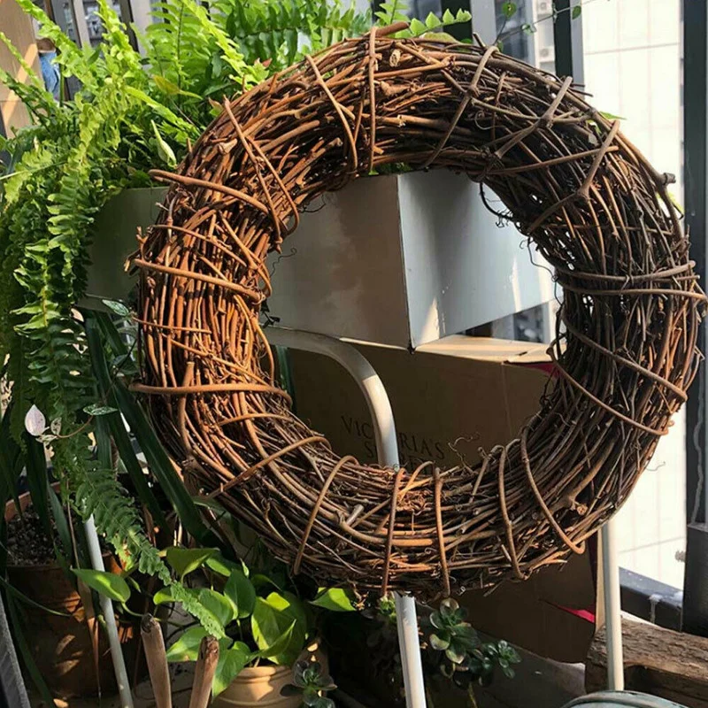 

Christmas Artificial Vine Ring Wreath Rattan Wicker Garland Xmas Party Decor DIY Farmhouse Decor Rattan Decor Garland