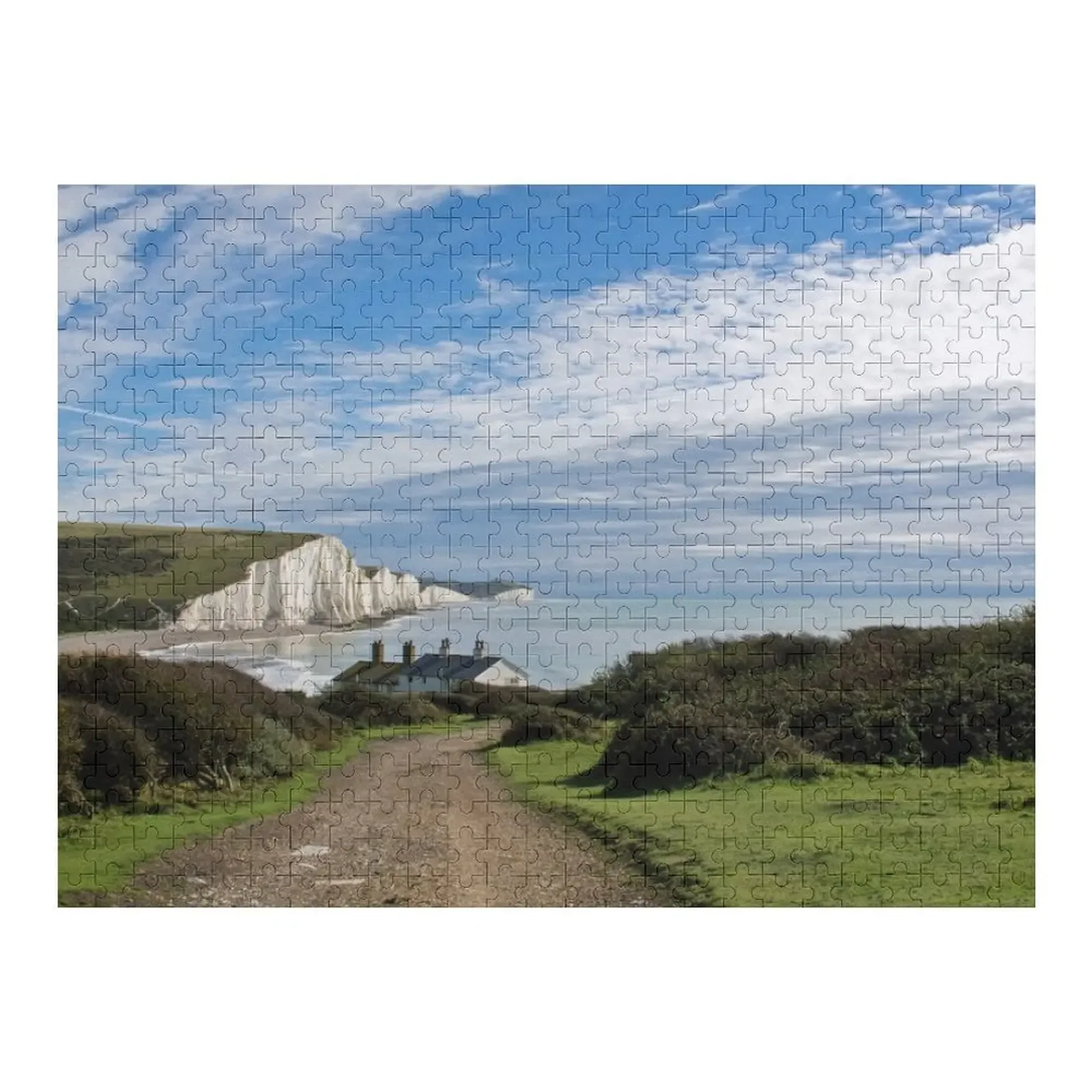 

Seven Sisters and Coastguard Cottages Jigsaw Puzzle Custom With Photo Customs With Photo Wood Adults Scale Motors Puzzle