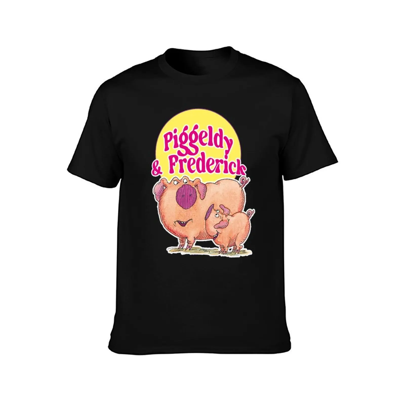 Piggeldy and Frederick, Series, 1970's T-Shirt, Summer Casual Cotton Tee, Oversized Streetwear Tops, Vintage Graphic Print