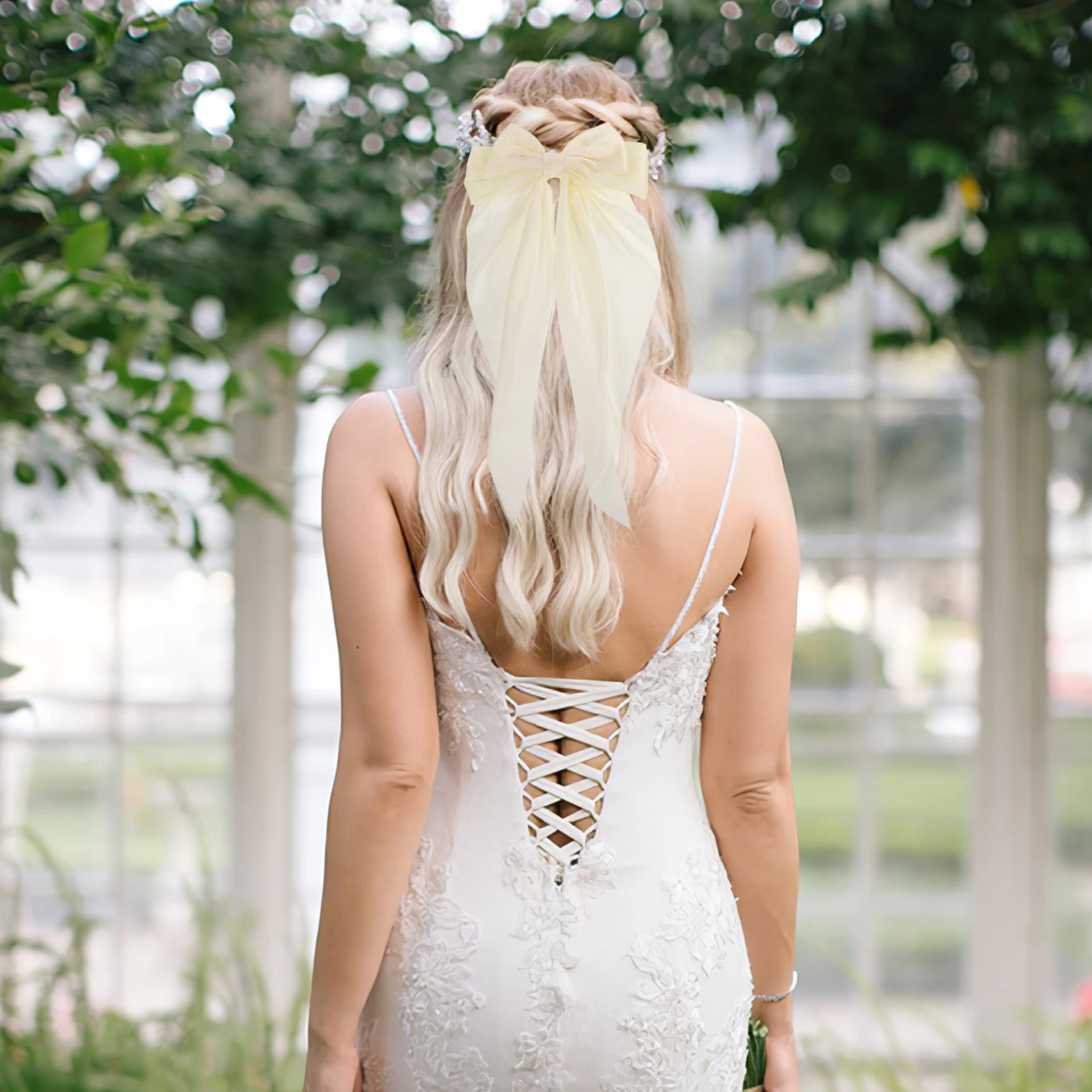 

2 Pcs Hairpin Headgear Accessories for Bows Clip Decor Hairpins Decorate Shaped Fabric Women Bride Aesthetic Clips