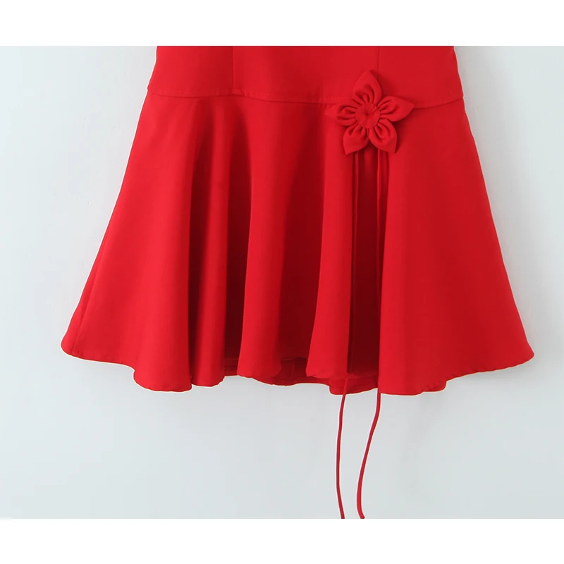 섹시하고 우아한 레드 파티 미니 드레스 여성 여름 2025 패션 백리스 홀터 볼 가운 드레스 생일 로브