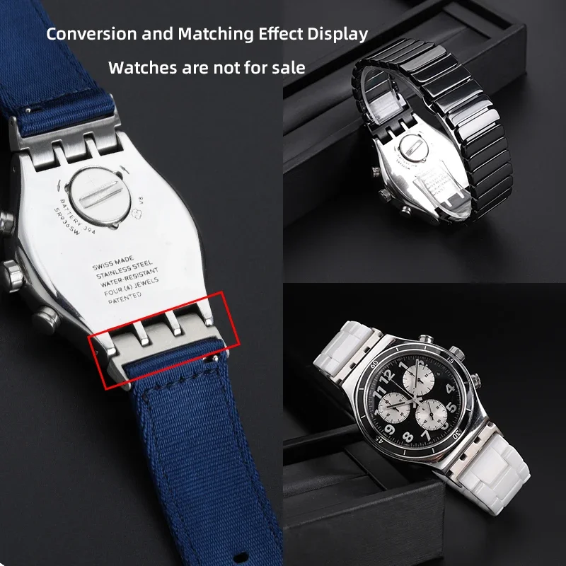 17mm 19mm 21mm 스트랩 커넥터 어댑터 컨버터 스와치 시계 액세서리 엔드 링크 시계 트리플 포트 어댑터 스트랩 도구 포함