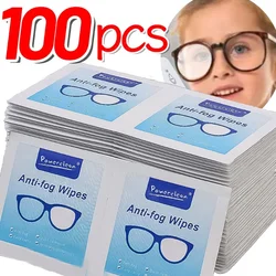 10/100Pcs Glasses Cleaning Wet Paper Disposable Anti Fog Misting Dust Remover Lens Wipes Sunglasses Phone Screen Cleaner