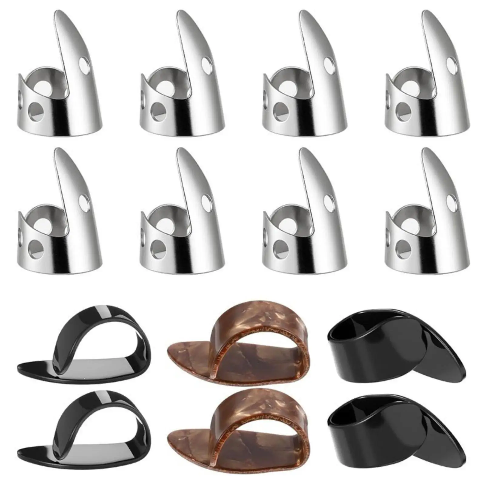 Adjustable Metal Finger Plectrums Non Slip Thumb Guitar Pick Set for Acoustic Guitar and Banjo Versatile Practice Accessories