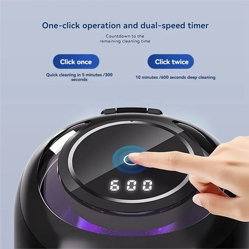 AT19-Portable Ultrasonic For Denture Cleaner With UV Function For Denture Toothbrush Head Jewelry Cleaning For Aligners& Jewels