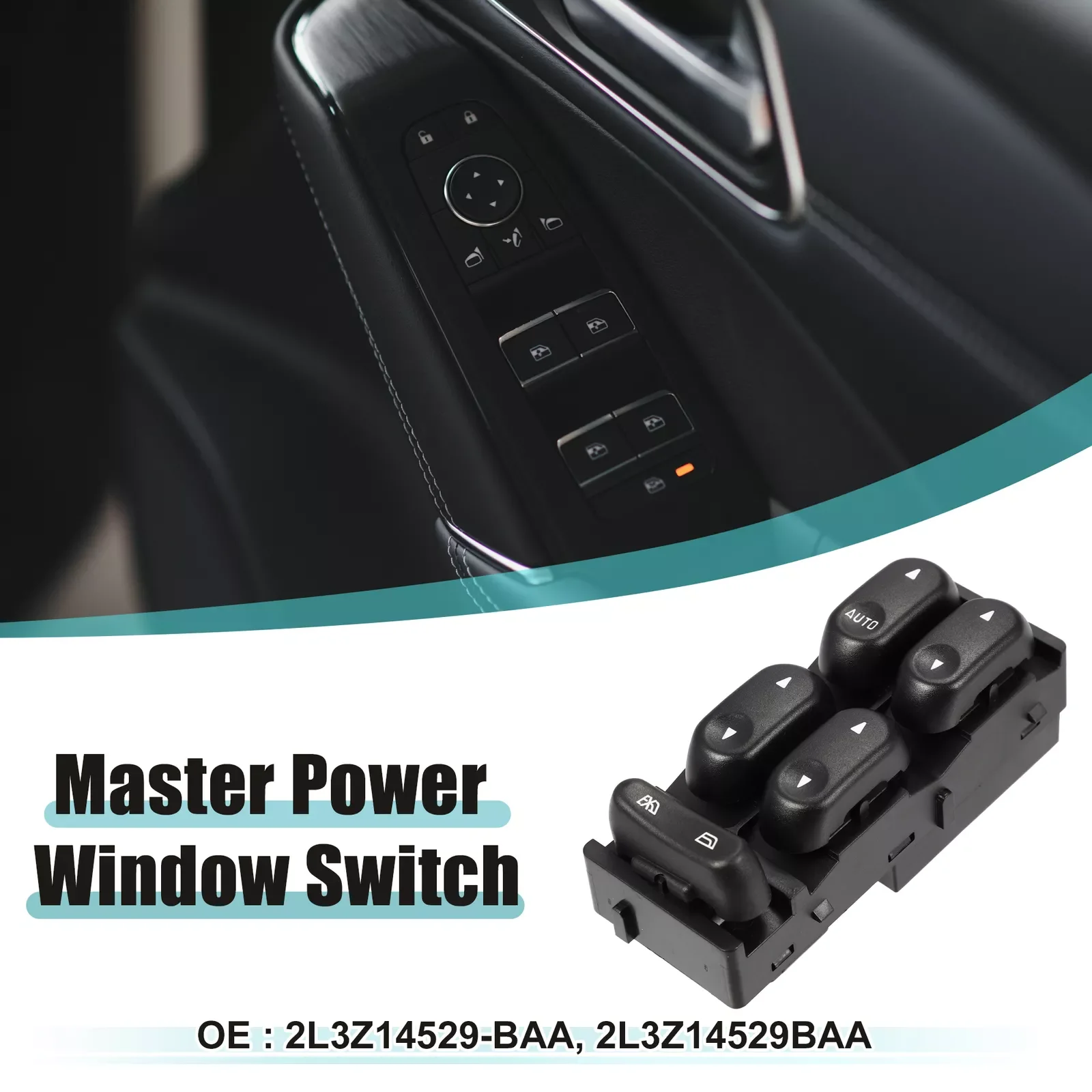 

1X Window Switch For 2002-2003 Ford F-150 Front Left Crew Cab Pickup Power Black 2L3Z-14529-BAA 2L3Z14529BAA FREE SHIPPING!!!