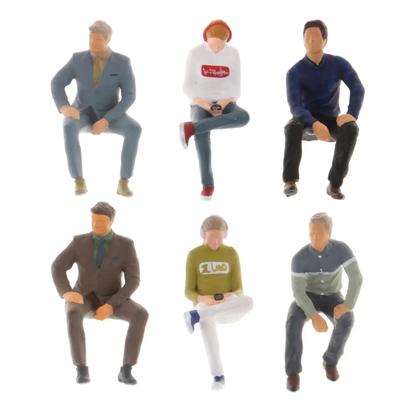 1:64 Scale Characters Tiny Sitting Position PVC People Scenery Toy Decor