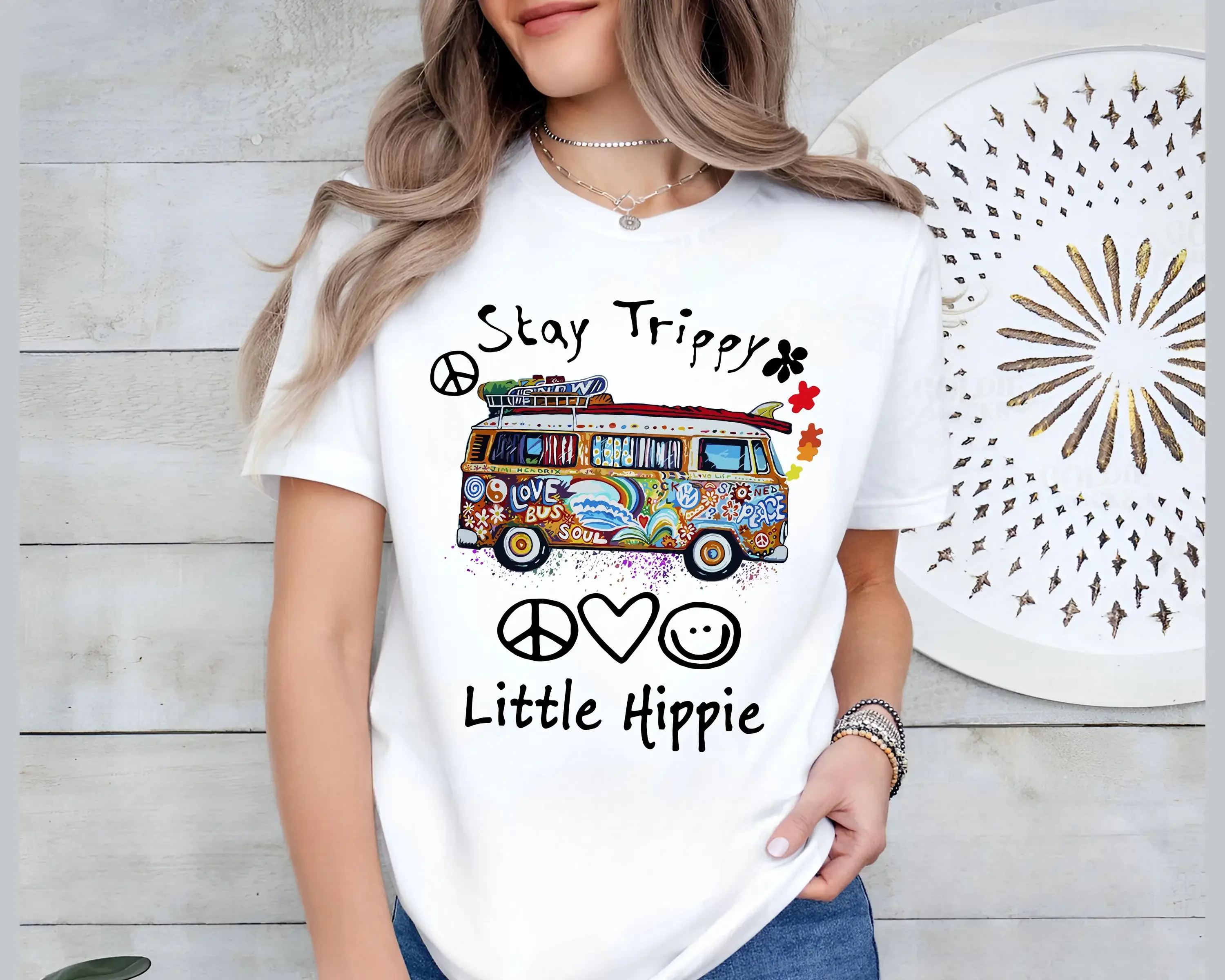 Hippie Car Stay Trippy Little T Shirt Sign Soul Travelling Boho Style Fan