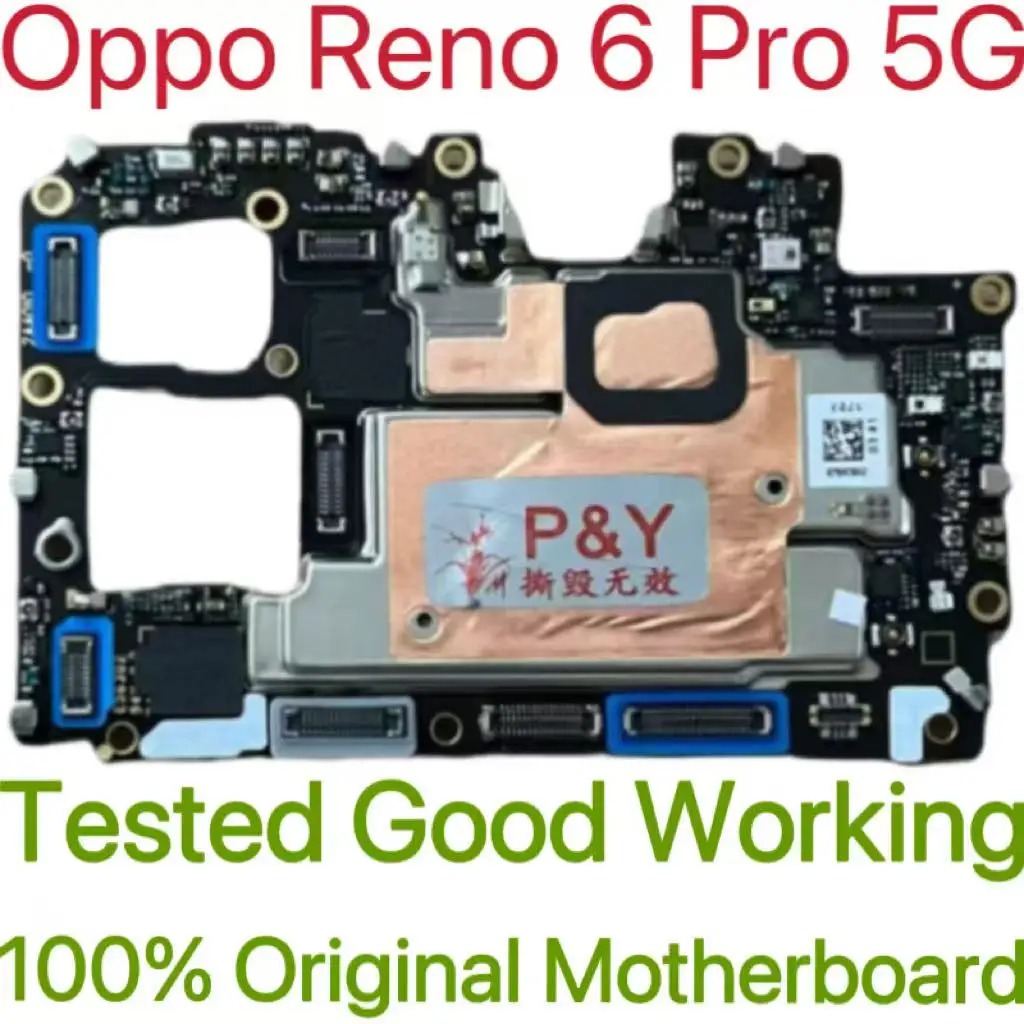 Global Version Original Unlocked Motherboard for Oppo Reno 6 Pro 5G Tested Circuit Plate Main Logic Board for Oppo Reno 6 Pro 5G