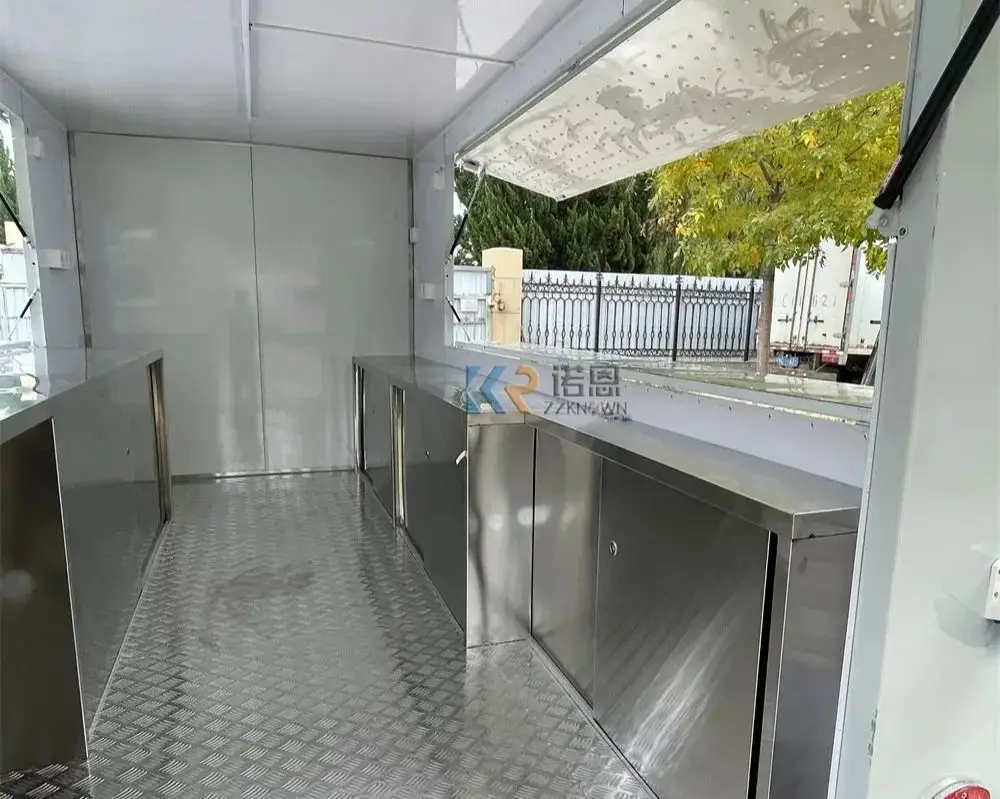 Reboque de comida elétrico móvel cozinha café sorvete carrinho comcesão personalizada caminhão de comida van lanche caminhão de cachorro-quente