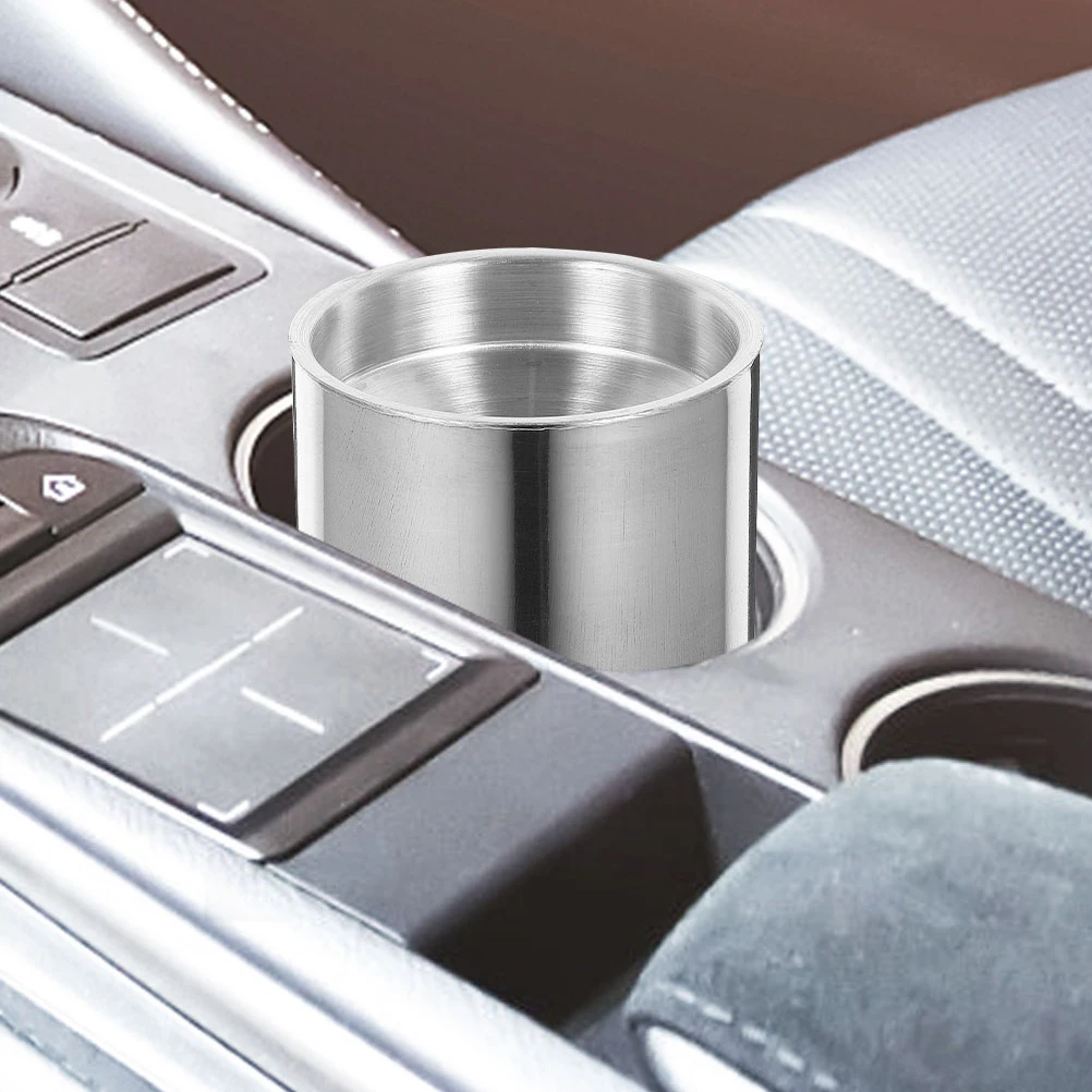 

2pcs Car Ashtray Stainless Steel Durable Anti Splash Vintage Ash Tray for Portable Universal Black Automotive