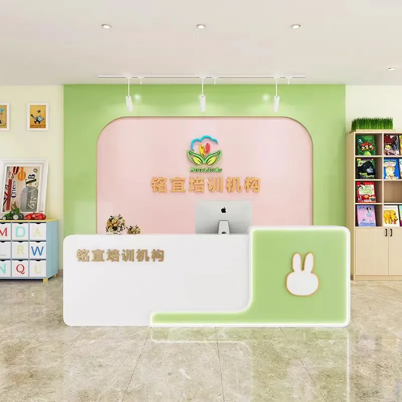 for Children Dance Art Training Institution Front Desk for Kindergarten Early Education Cartoon Bar Reception Desk for Mother
