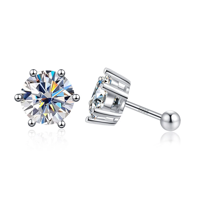 JOIAS HOME 925 D Color Moissanite Six Claw Jewelry Earrings For Men And Women, Valentine\'s Day And Anniversary Gifts For Couples