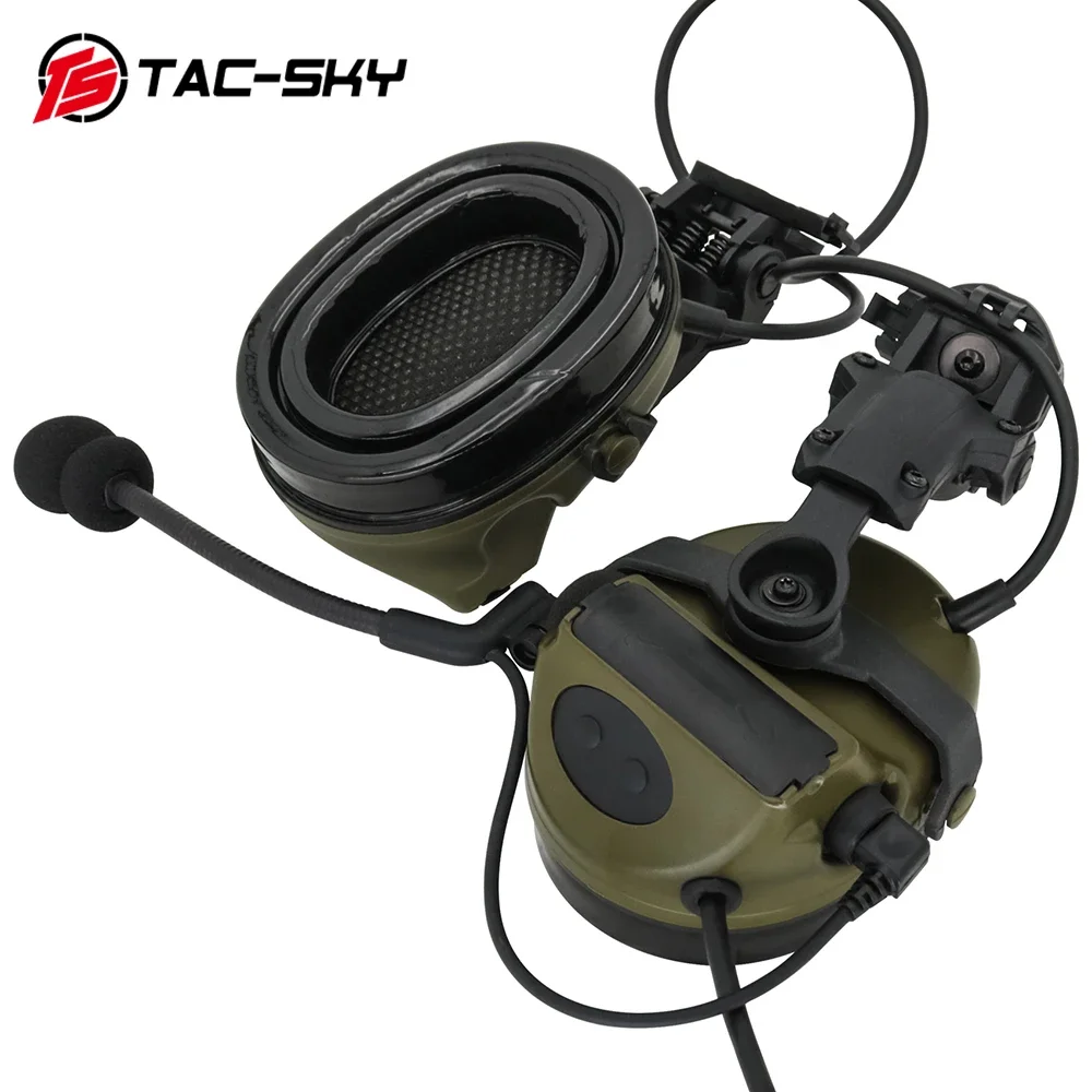 TAC-SKY Airsoft Sport Tactical COMTAC II Headphone Helm ARC Track Bracket Headphone Earmuff Silikon FG
