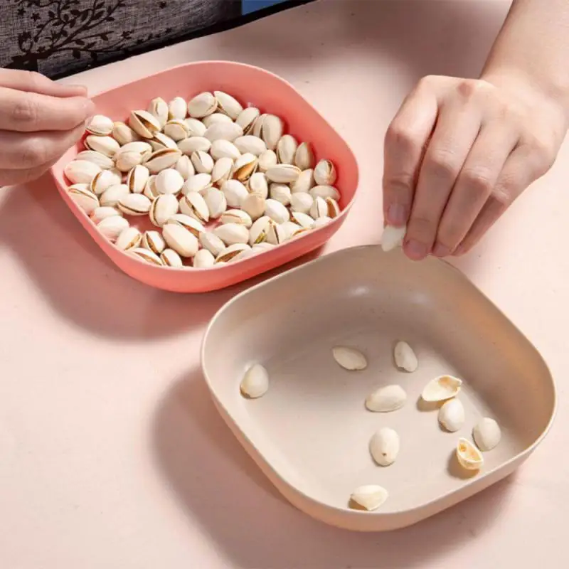 Multi-Function Spit Bone Dish Household Food Grade Plastic Snack Fruit Tray Round Square Dining Table Garbage Plate