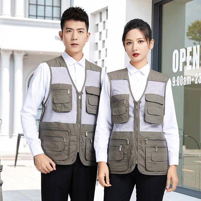 Men Outdoor Vest Jacket Summer Mesh Vest Multi Pockets Photographer Waistcoat Tool Many Pocket Mesh Work Sleeveless Jacket Male AliExpress