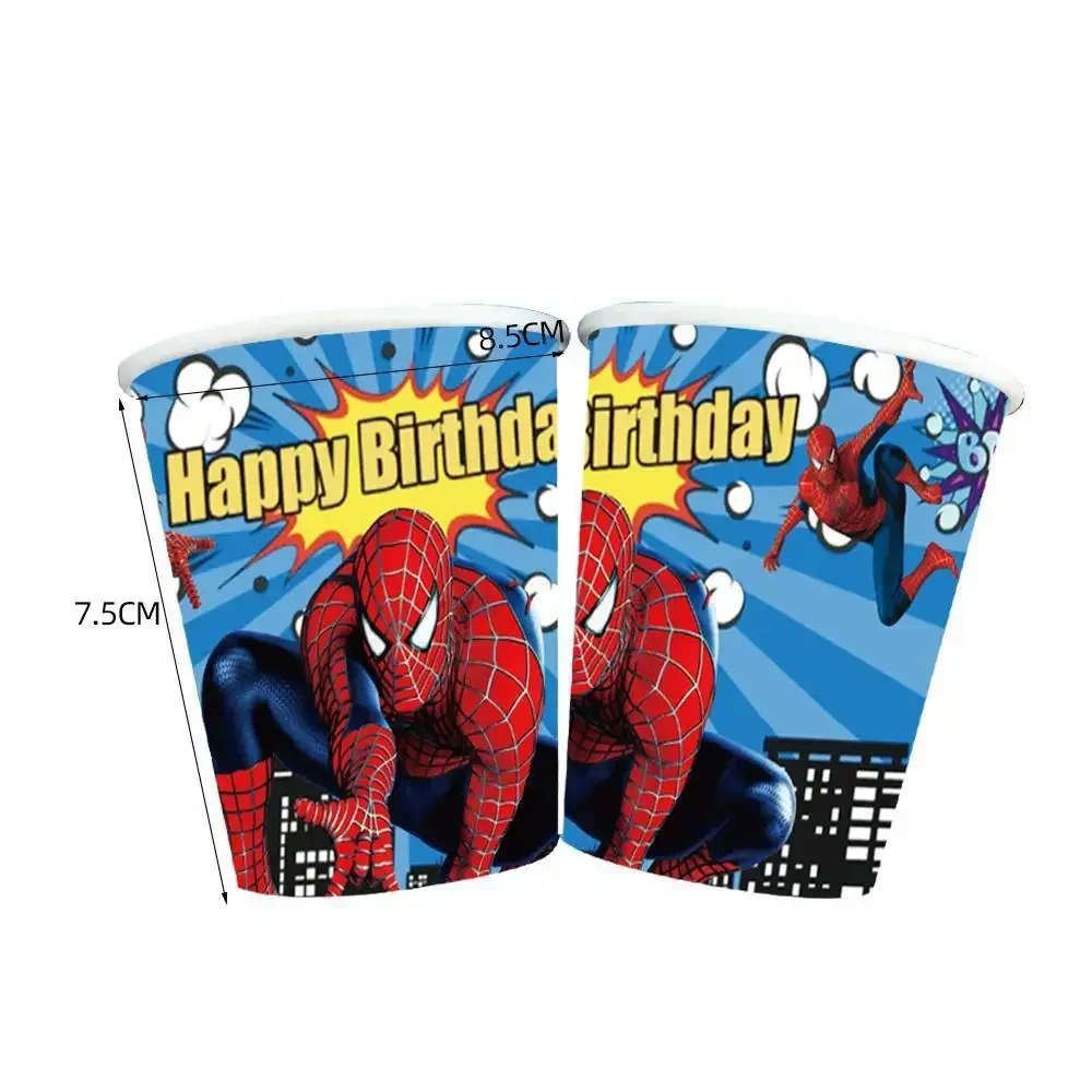 Superhero Spiderman Themed Party Birthday Decoration Spiderman Disposable Tablecloth Cup Plate Cake Decoration Kid Birthday Gift