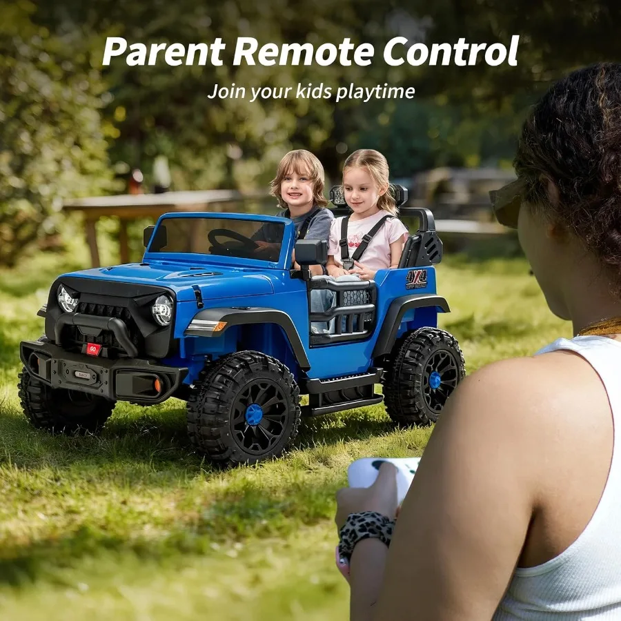 Auto giocattolo a 2 posti 24V 4WD Auto elettrica per 4-8 con telecomando Motori 4x200W Capacità 150 libbre - Blu