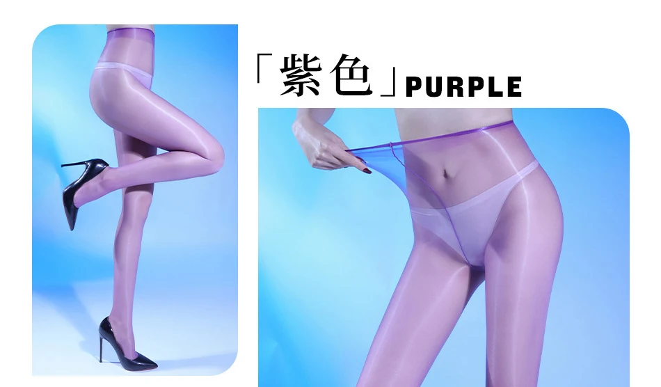 Damen Sexy Glänzende Transparente Strumpfhose mit Hoher Taille, Elastische Ölglanz-Strumpfhose, Ultradünner Durchsichtiger Strumpf – Detail 3