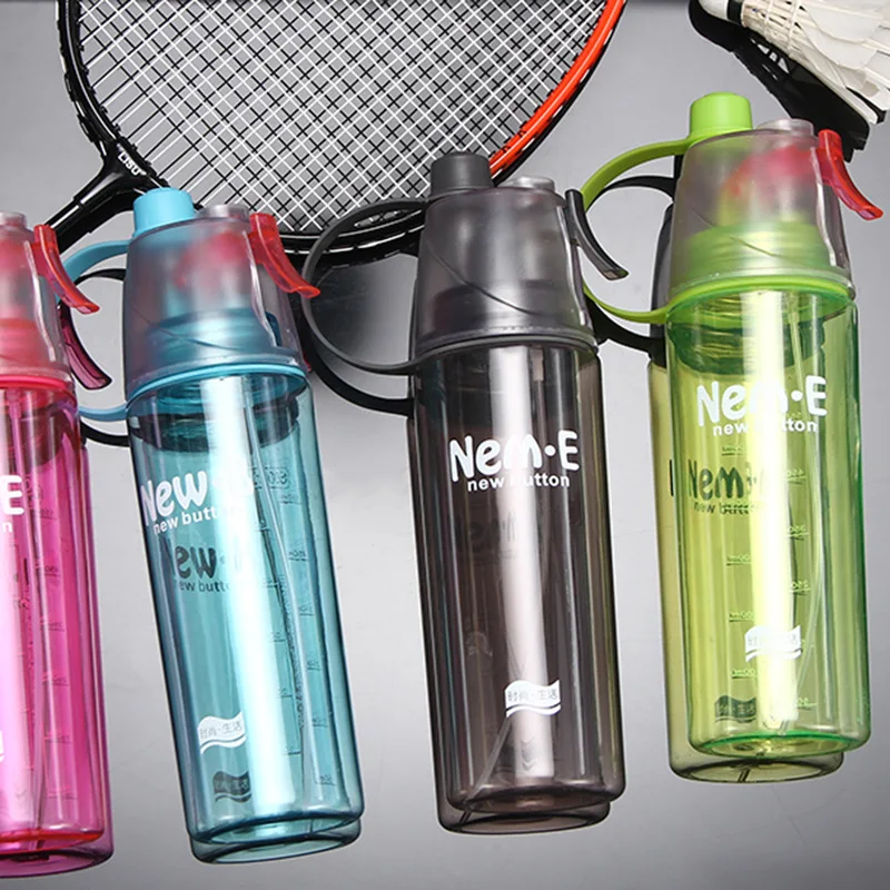 Outdoor Sports Spray Cup Plastic Spray Cool Summer Sport Water Bottle Portable Climbing Outdoor Bike Shaker Bottles New