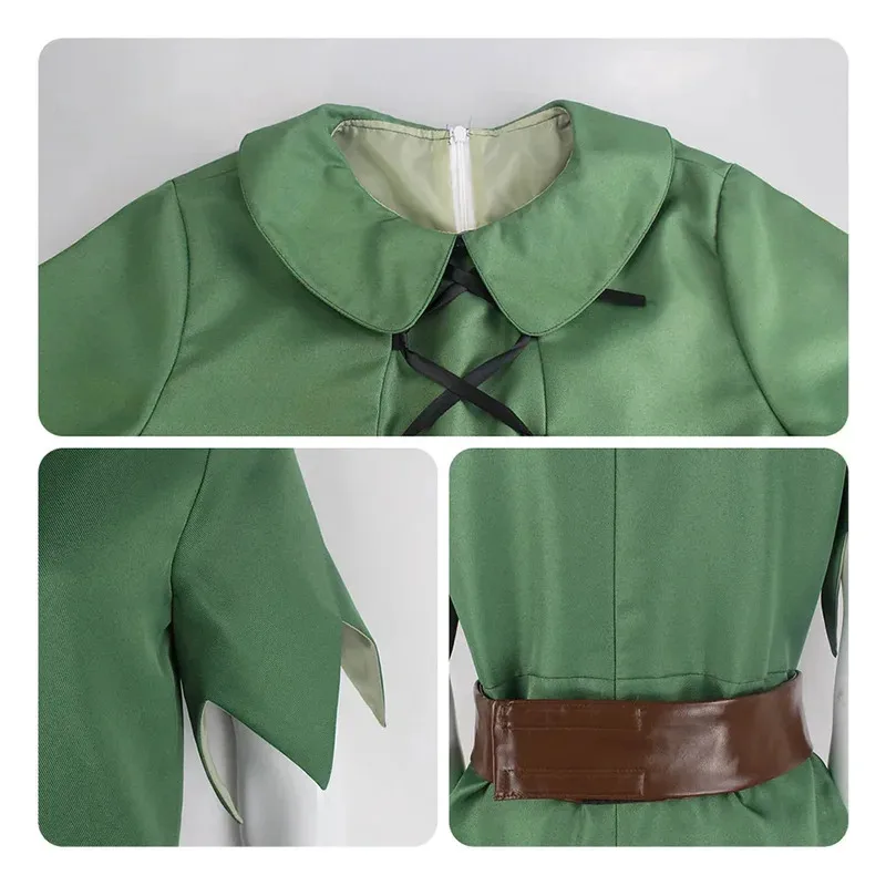 판타지 영화 피터 코스프레 점프수트 팬 코스튬 귀 벨트 스타킹 부츠 모자 신발 남녀 성인 의상 할로윈 파티복