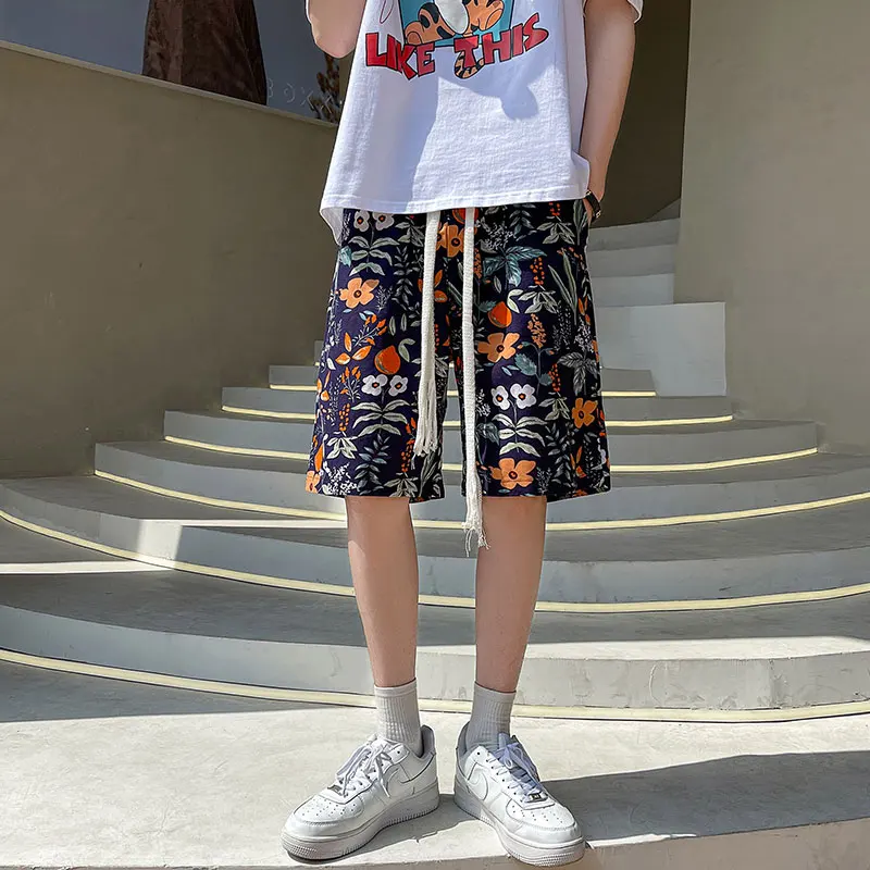 Mens Shorts Streetwear Hip Hop Elastic Waist Summer Bermuda Masculina