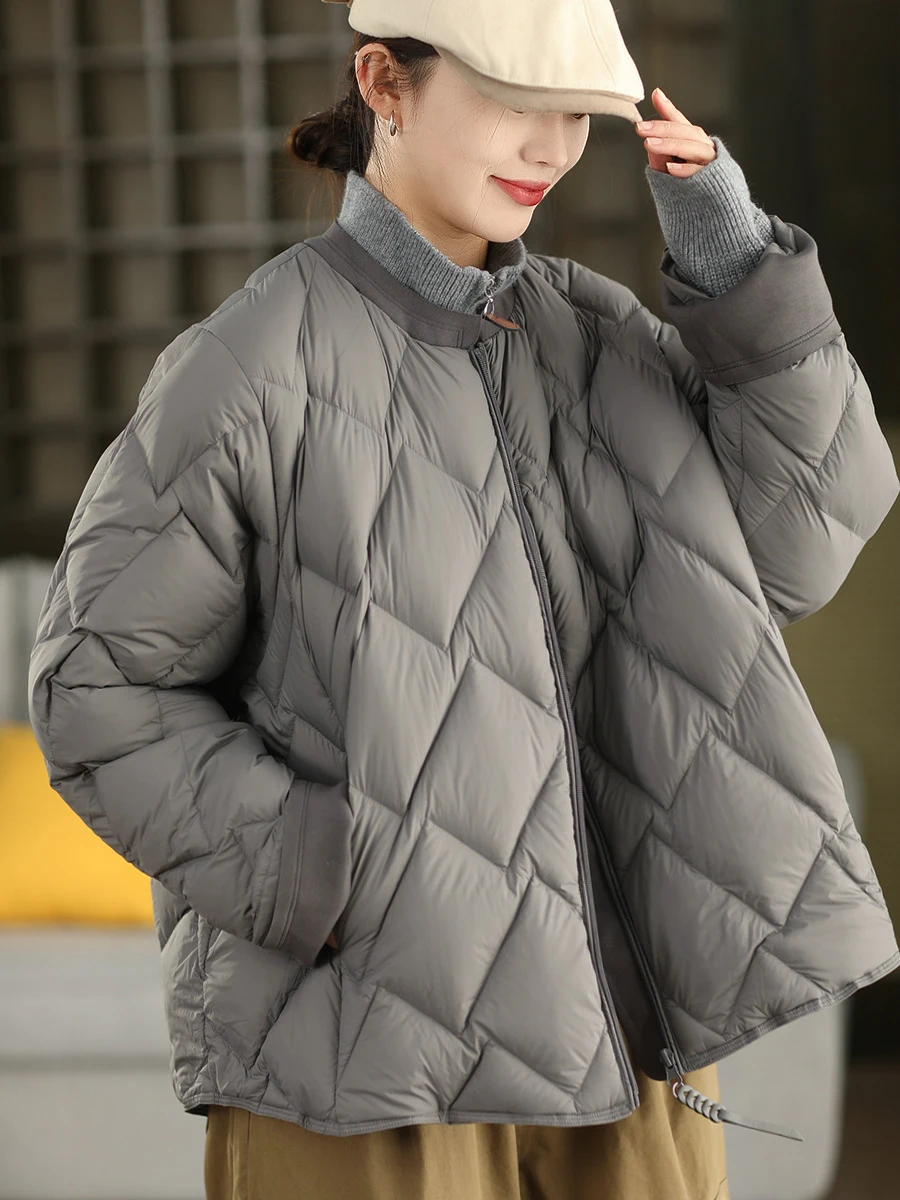 

Теплая женская стеганая куртка с пуховым наполнителем, модный дизайн в стиле пэчворк, зимняя верхняя одежда, художественный крой.