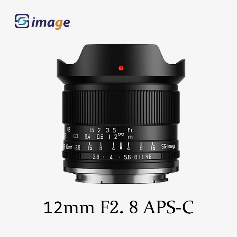 SGimage 12 мм F2.8 APS-C сверхширокоугольный объектив с большой диафрагмой и ручным премьер-объективом для камеры Sony E Fujifilm FX Nikon Z Micro 4/3 с креплением