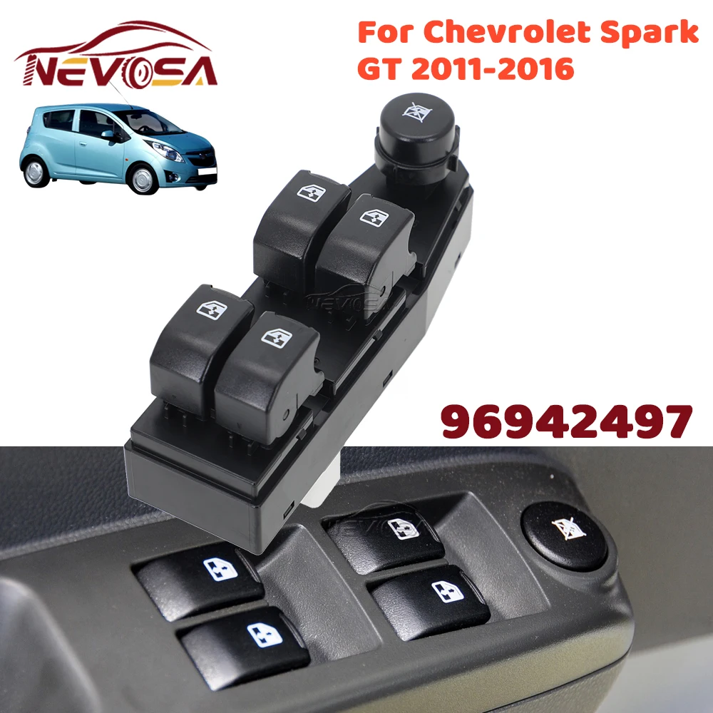 

96942497 Для Chevrolet Chevy Spark GT EV WVE BY NTK 2013-2016 Передняя левая кнопка управления стеклоподъемником водителя