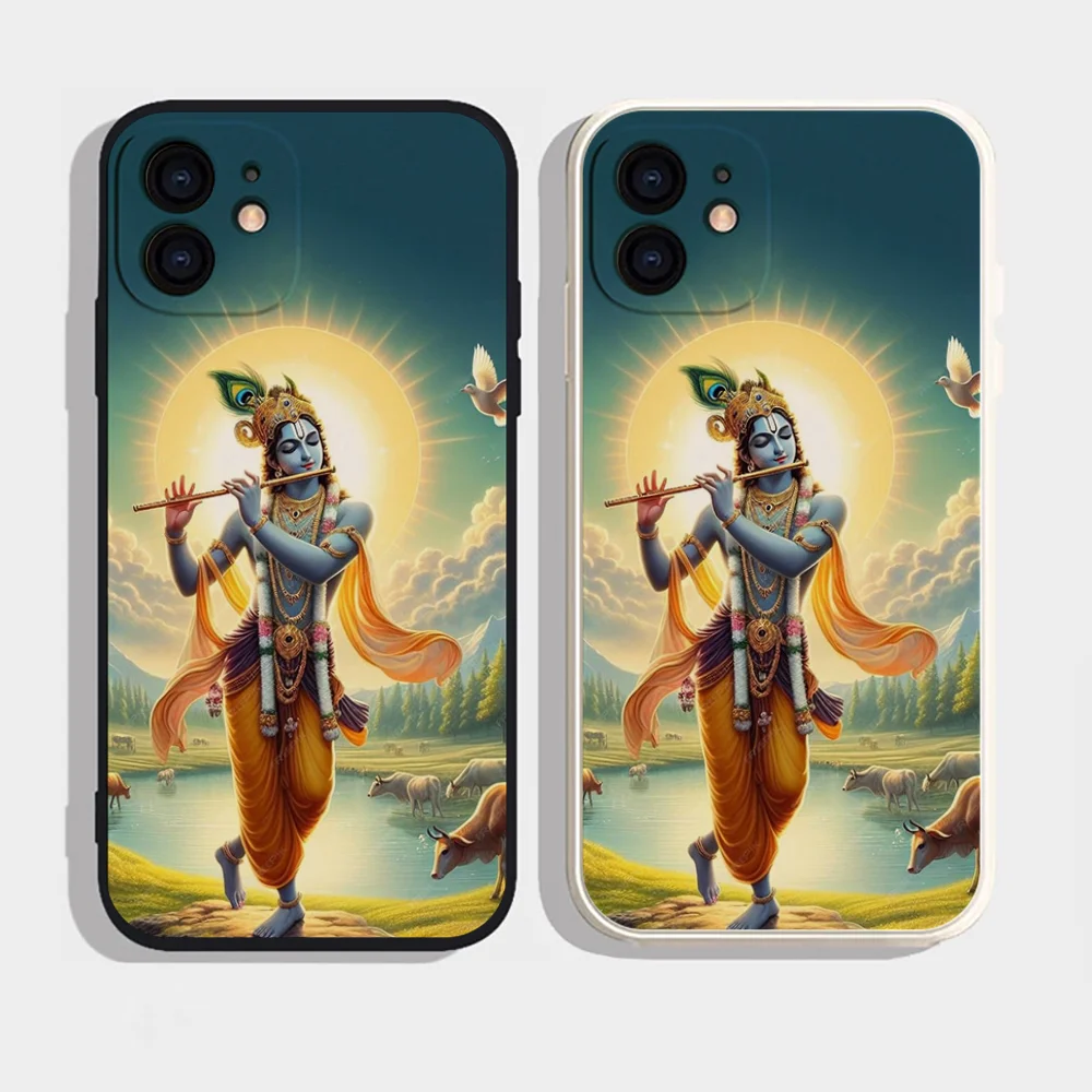 Epc Vishnu Hare Krishna جراب هاتف سيليكون ناعم لهاتف آيفون 16 15 14 13 12 11 Plus Pro Max Plus