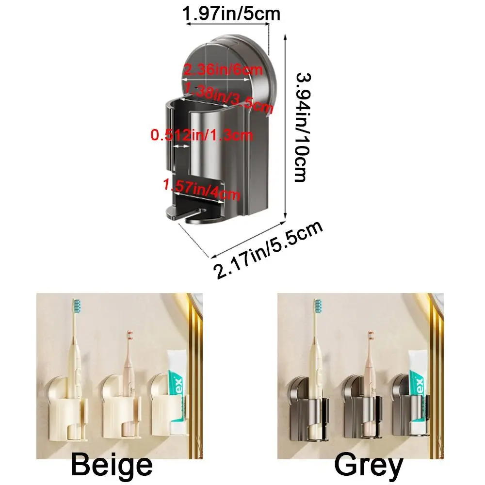 3Pcs Wall Mounted Suction Cup Electric Toothbrush Holder Space Saving Reusable Toothbrush Storage Base Detachable