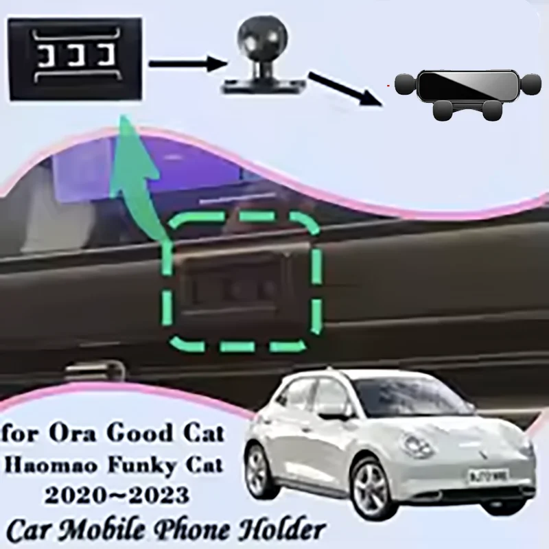 

Car Mobile Phone Holder For Ora Good Cat Funky Cat GWM Ora 2020~2023 360 Degree Rotating GPS Gravity Mount Support Accessories