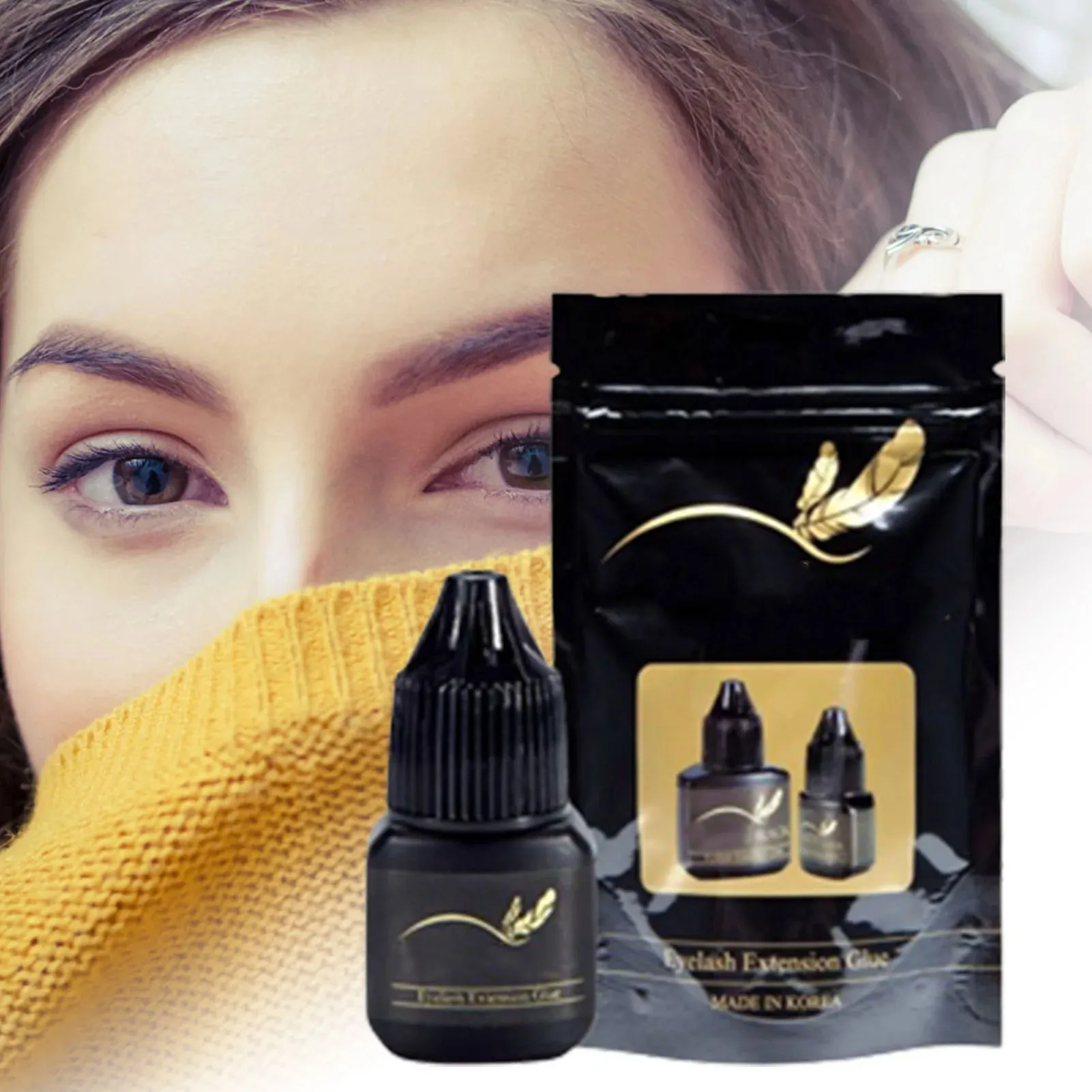 

1 Bottle Eye Black Glue Korea Fast Strongest False Eyelash Extensions Supplies Adhesive 5ml Makeup Tools Lava Lash Beauty Shop