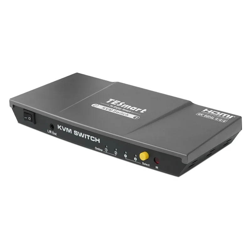 

2 Port KVM Switch Kit HDMI 4K60Hz With EDID Emulator Support 2 PCs 1 Monitor 2x1 HDMI KVM Switcher