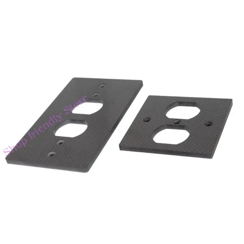 

594A Modern Carbon Fiber US Standard Wall Socket Plate Wall Power Outlet Cover for Home and Office