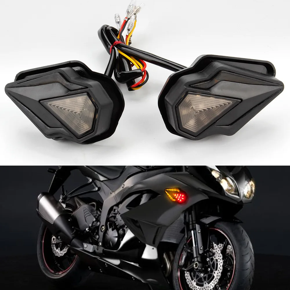 Motorcycle LED Turn Signal Lights Flush Mount Blinker Flashing Light Daylight Indicators Lamp Universal For Honda Yamaha