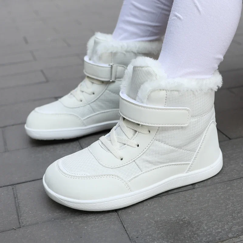 Toddler/Little/Big/Kid wide toe barefoot snow boots children thickened waterproof high-top cotton shoes Girls Boys Boots Sneaker