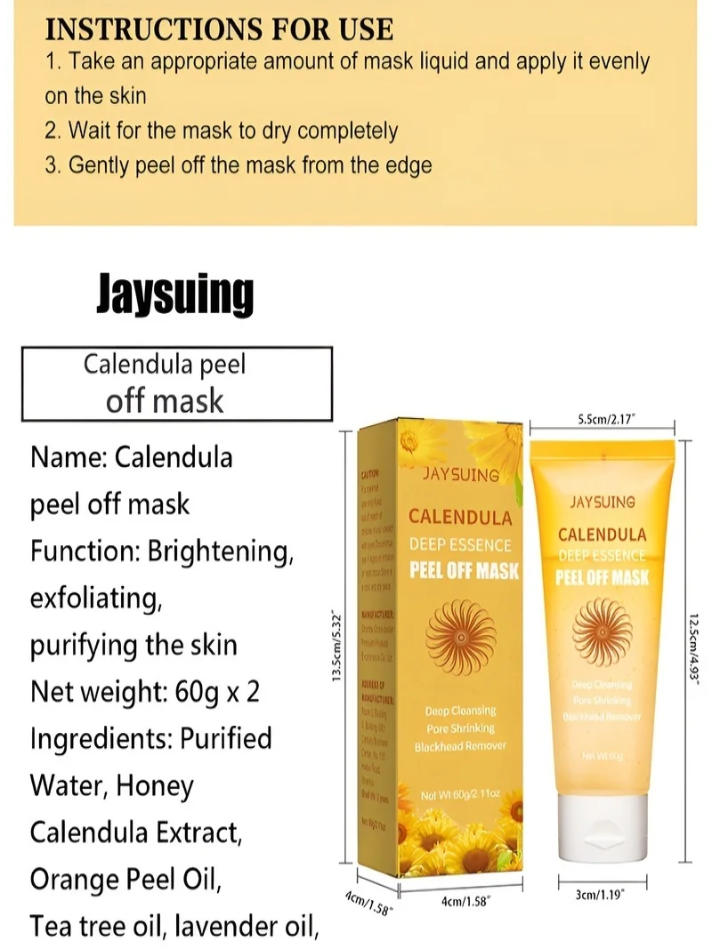 CHAUD 💥 [Réduisez les points noirs et nettoyer les pores, l'exfoliation et l'élimination de l'acné] masque Peel Off au calendula JAYSUNG/Gel nettoyant nettoyant pour