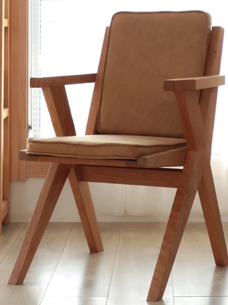 Nordic Solid Wood Chair Simple Home Modern Cherrywood Dining Chair with Backrest Furniture